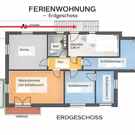 Charmantes Mit 3 Schlafzimmer Lejlighed